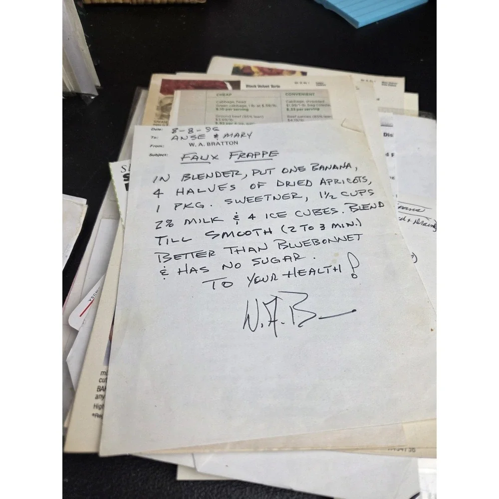 Estate Recipe Binder Handwritten Typed Cut Outs Etc.  Texas Based READ
